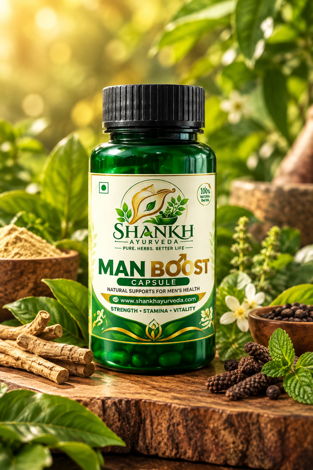 Shankh Ayurveda Man Boost Capsule - Front